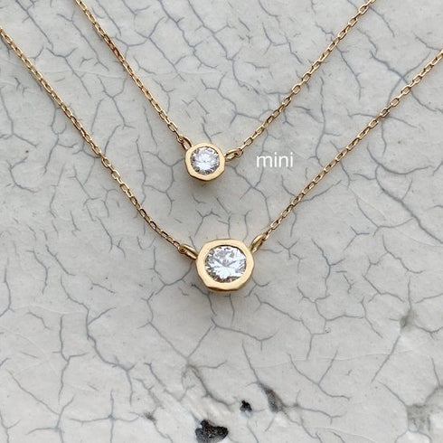 K18YG mini teacup diamond † necklace